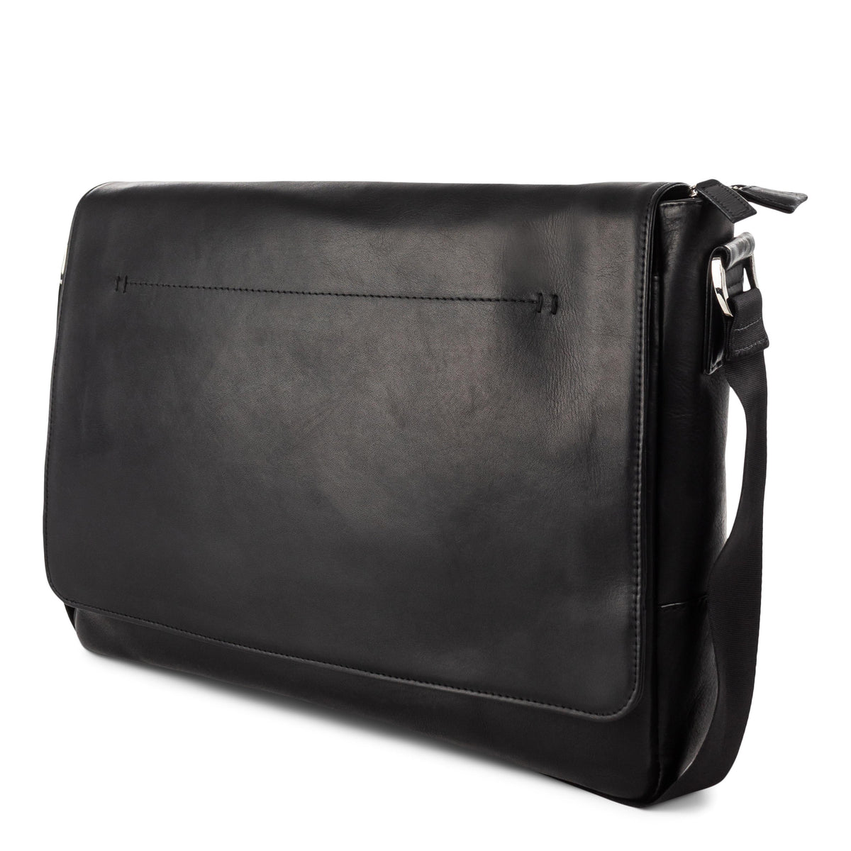 Bugatti Colombian Leather Messenger-Black