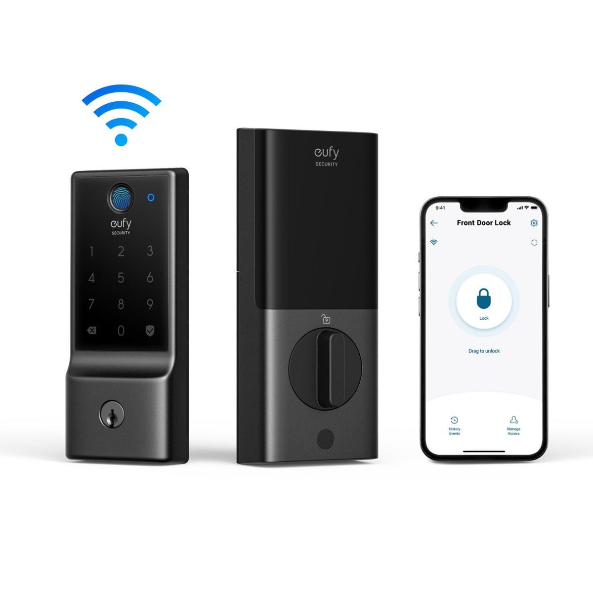 Eufy C220 Fingerprint Keyless Entry Smart Lock Black Satin