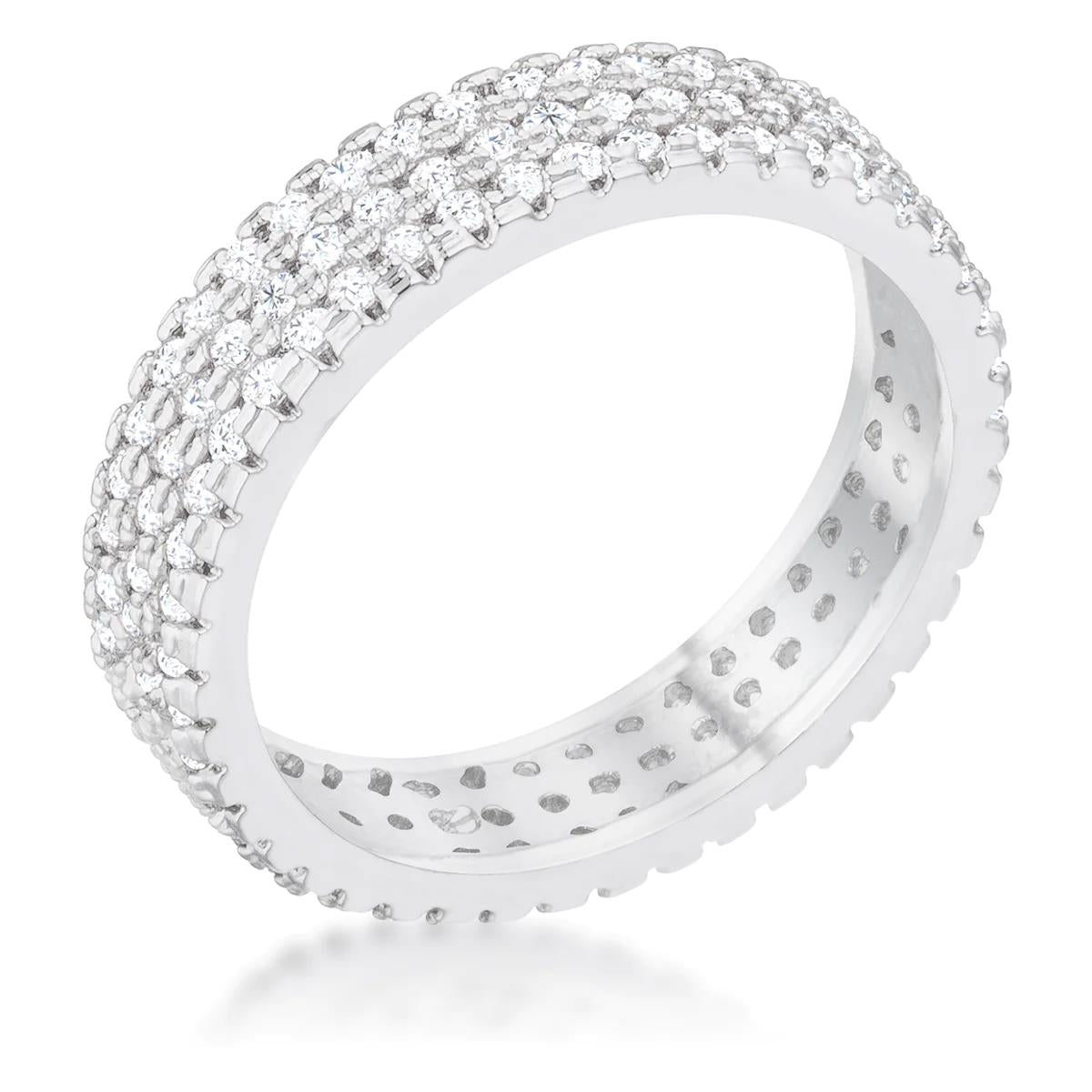 Completely Bella Classic CZ Triple Row Ring