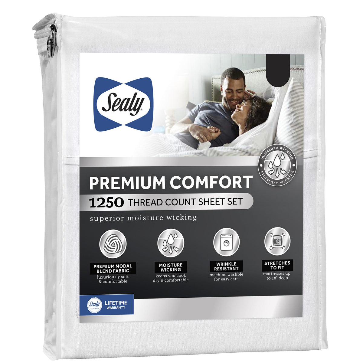 Sealy Premium Comfort Sheet Sets - White - Queen