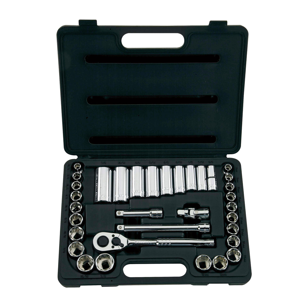 Stanley 34pc 3/8" SAE & MM Socket Set