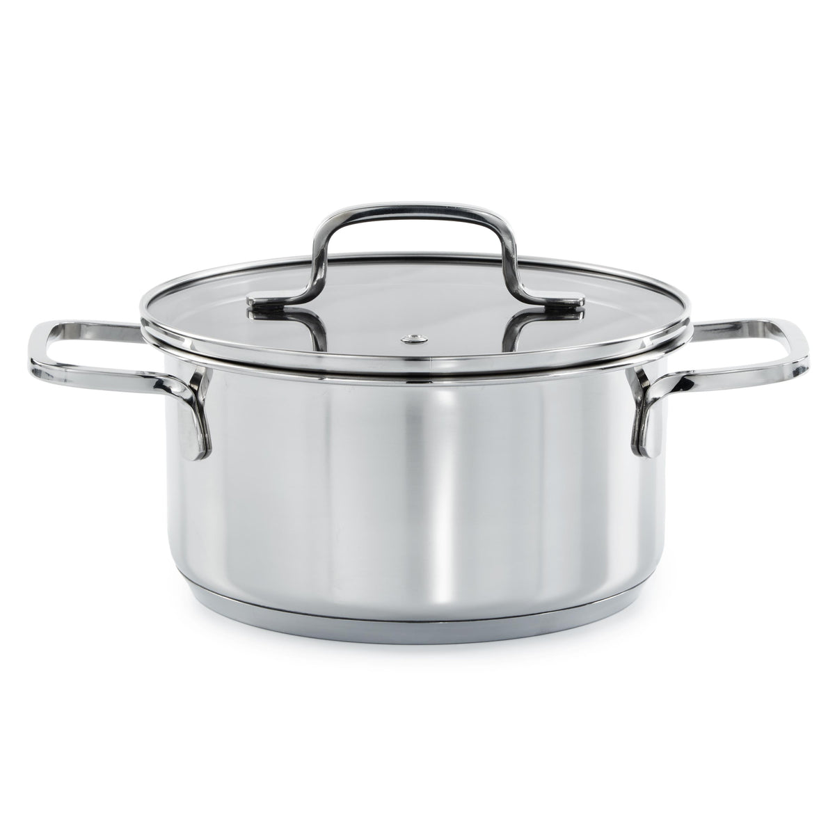 BergHOFF DiNA Helix Recycled 18/10 Stainless Steel 8" Stockpot 2.2qt. + Glass Lid