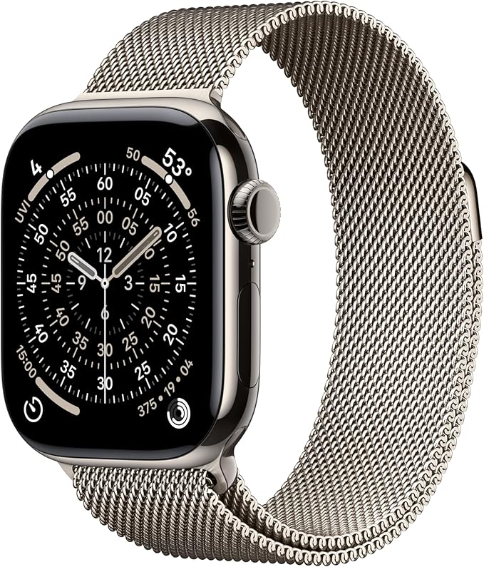 Apple Watch Series 11 GPS + Cellular 42mm Natural Titanium Case with Natural Milanese Loop