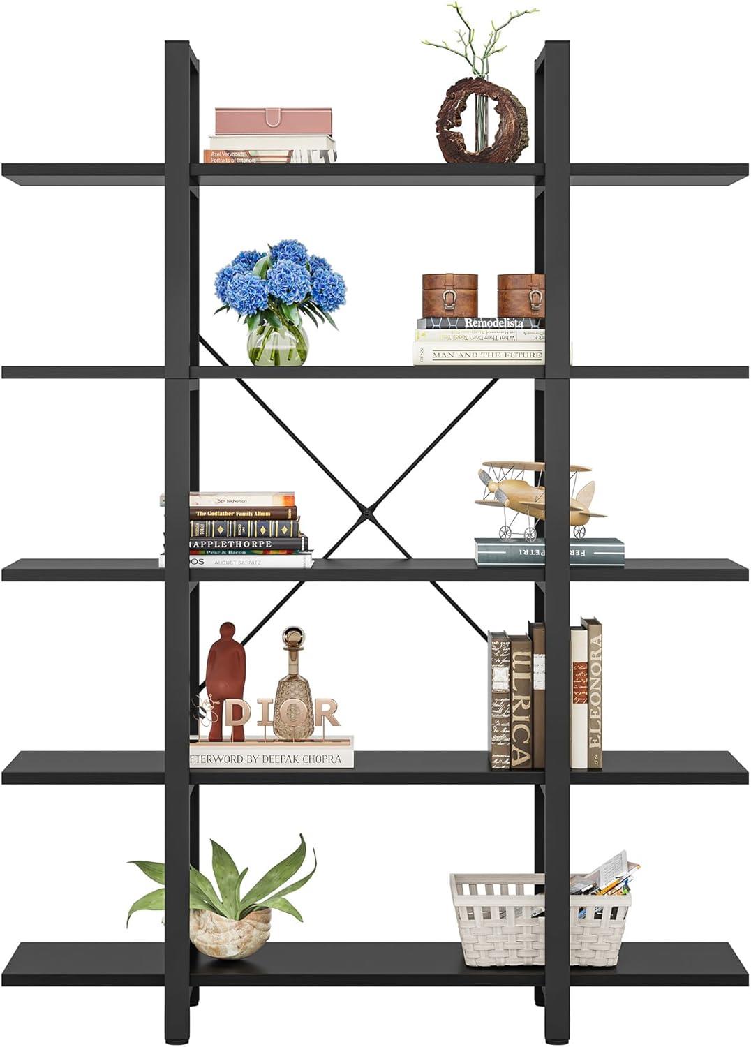 Stark Home 70" 5-Tier Vintage Industrial Bookshelf