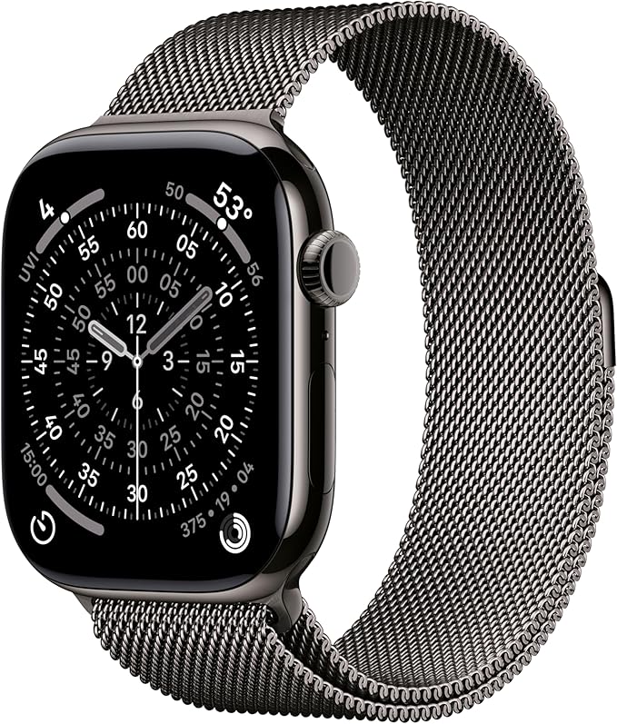 Apple Watch Series 11 GPS + Cellular 46mm Slate Titanium Case with Slate Milanese Loop - M/L
