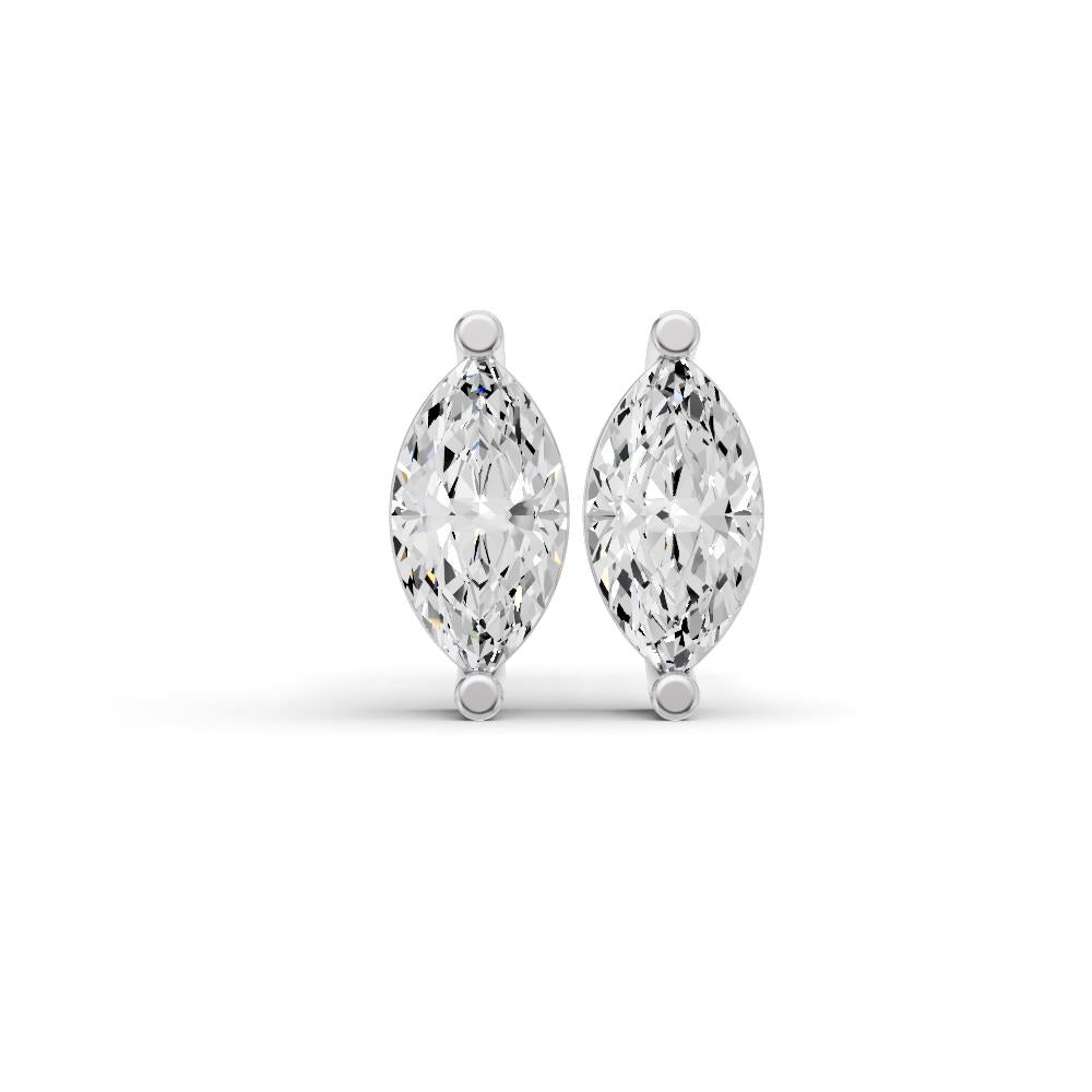 Prestige Boutique Diamonds Marquise Lab Diamond Solitaire Earrings Size 0.5 CTW