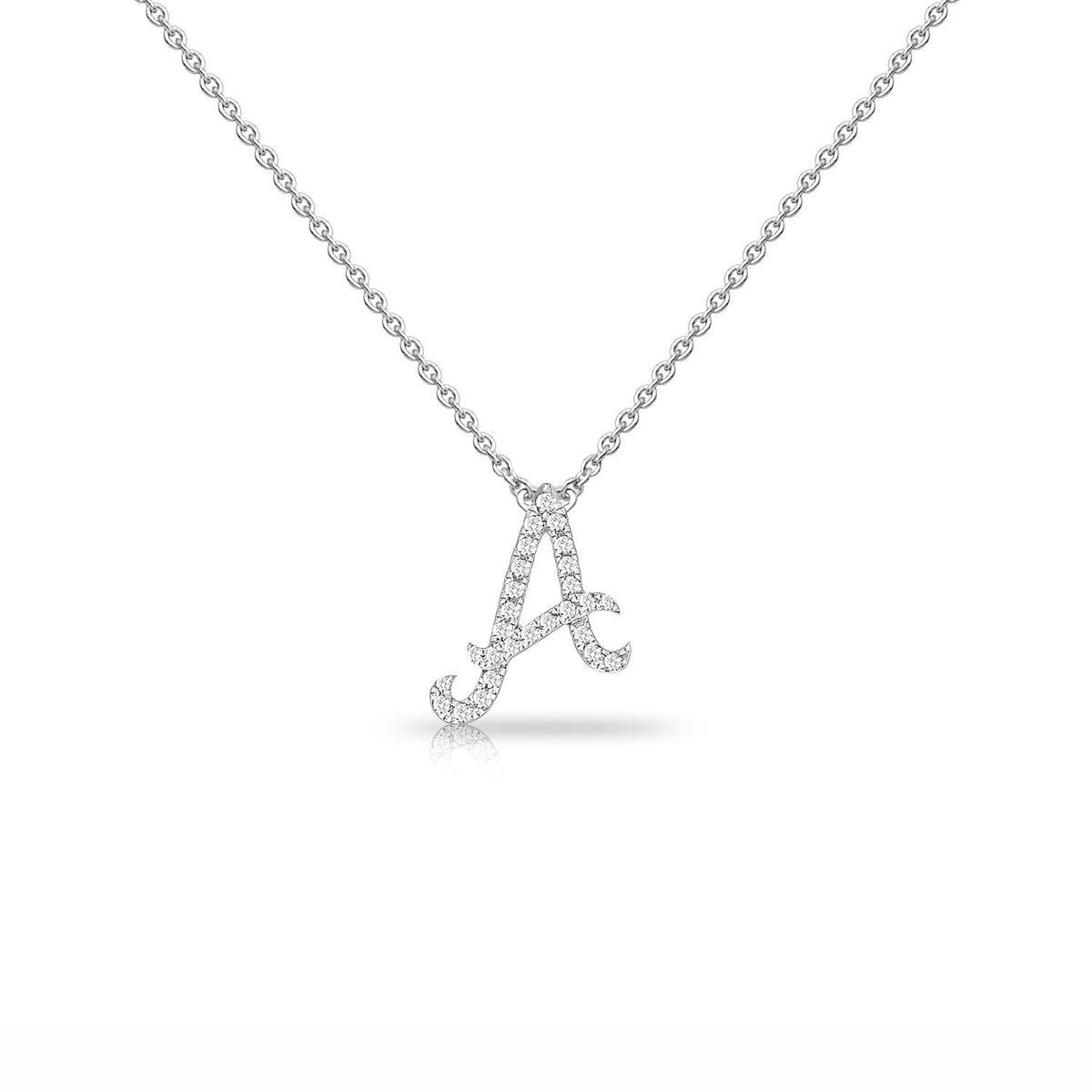 Infinity Luxe Jewelry Collection Diamond Cursive Initial W/Chain