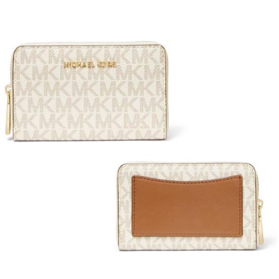 Michael Kors Small Logo and Leather Wallet - Vanilla/Acorn