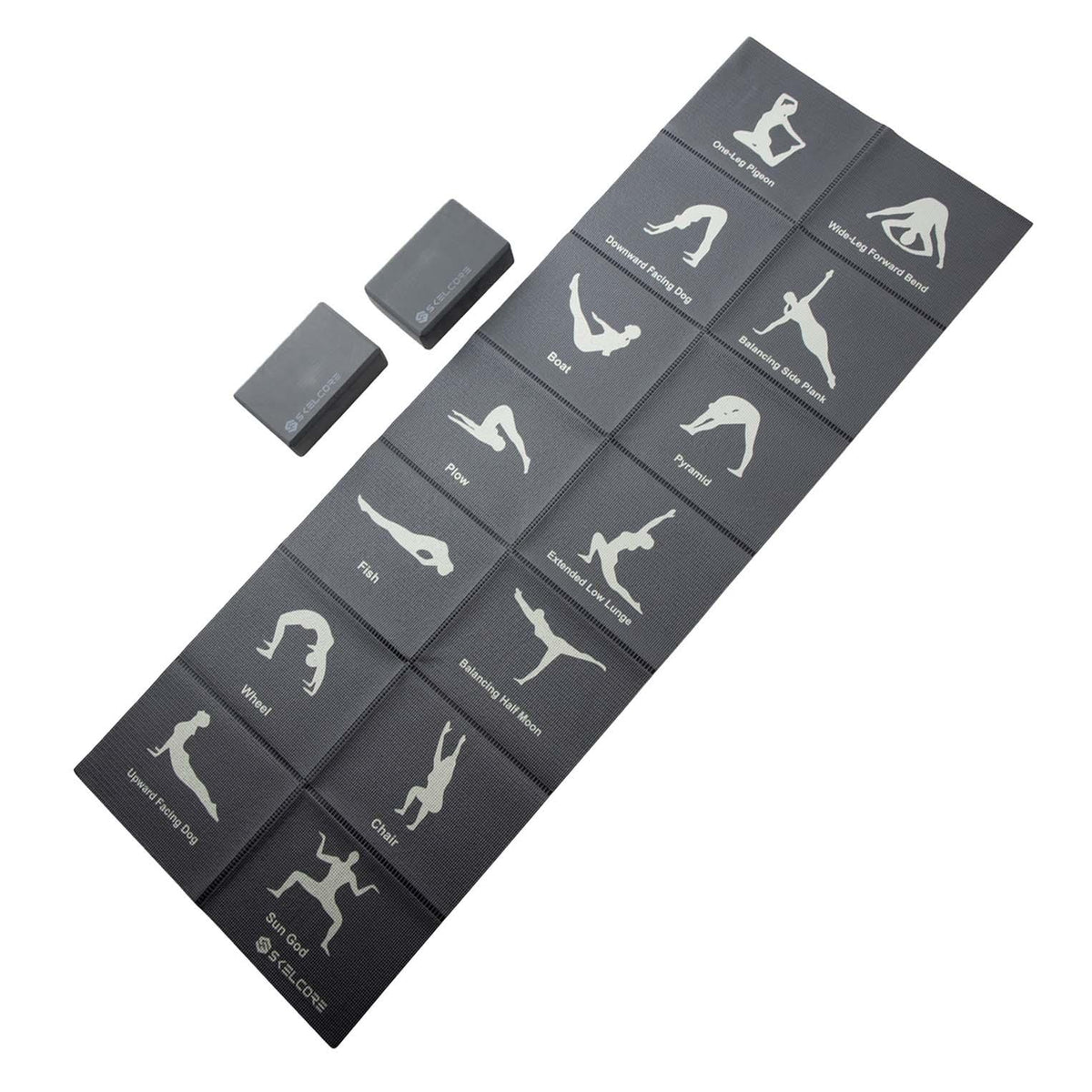 Skelcore Yoga Block & Folding Mat Combo