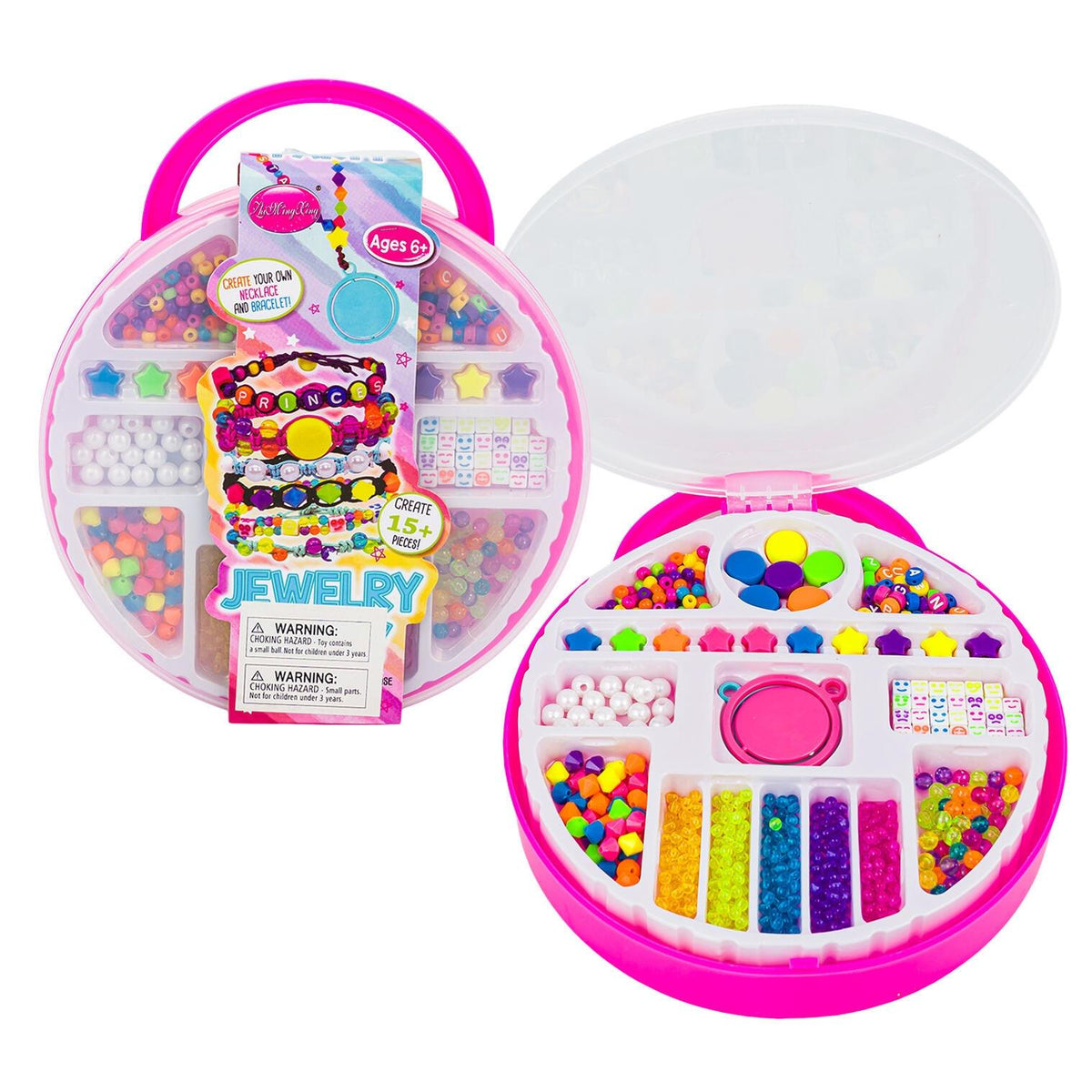 Bella Home Kids' Bracelet and Necklace Craft Kit with Carrying Case