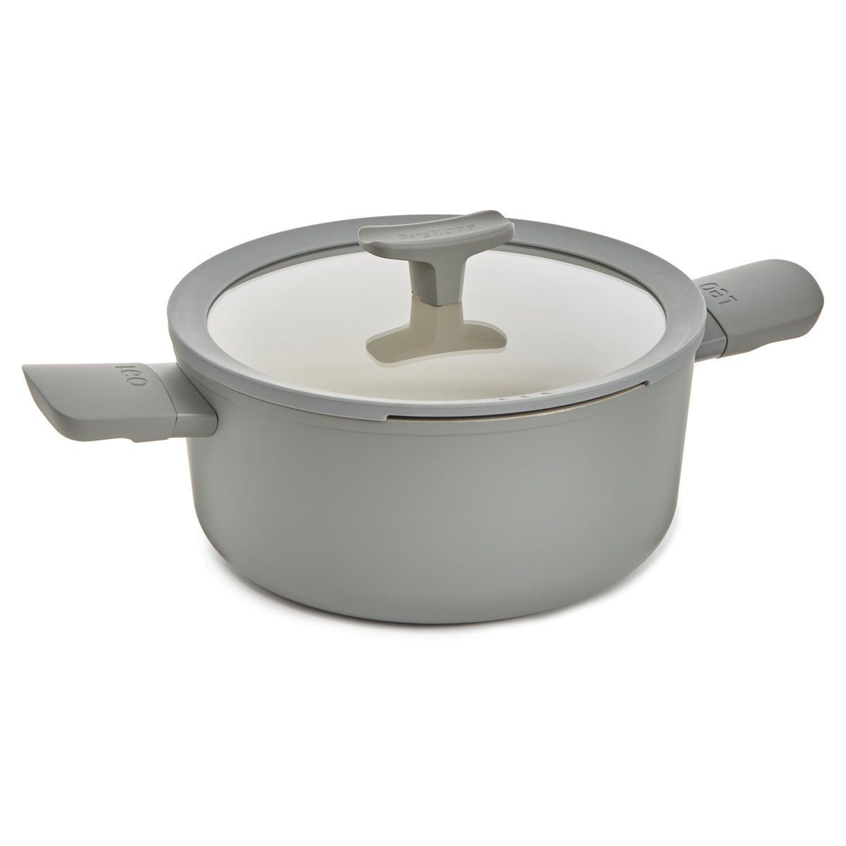 BergHOFF Leo Balance NS Ceramic Stockpot 10", 4.6qt. With Glass Lid, Recycled Aluminum, Sage