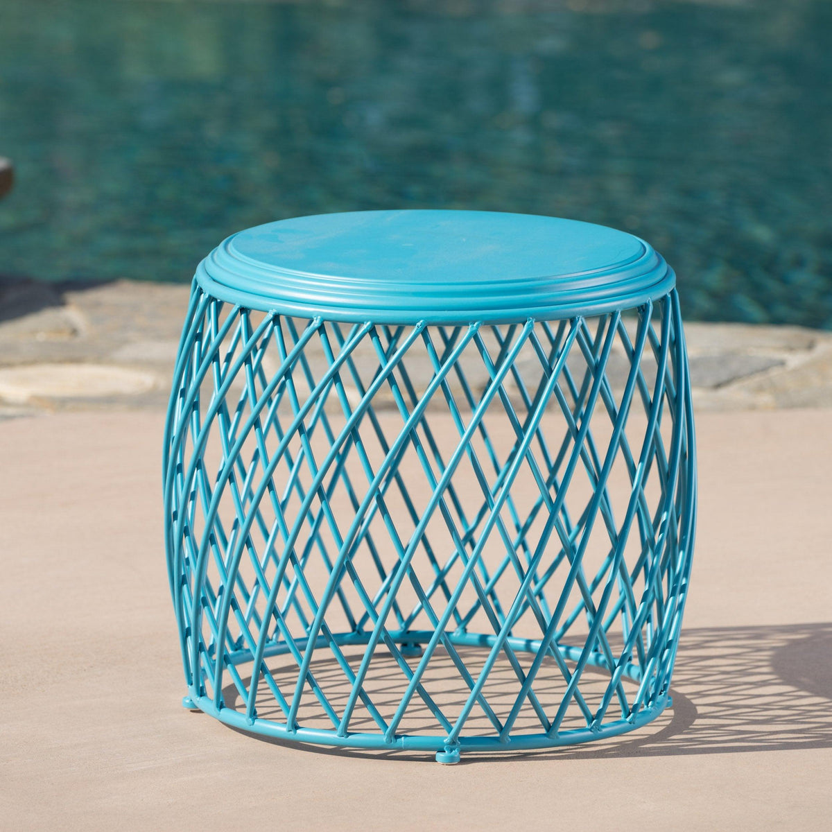 Stark Home Alamera Outdoor 19" Lattice Iron Side Table