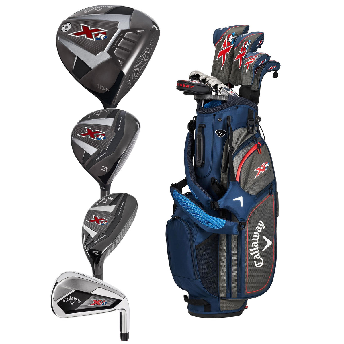 Callaway XR 13-Piece Men's Complete Set - Graphite Shafts - Right Hand/Navy/Grey/Regular Flex