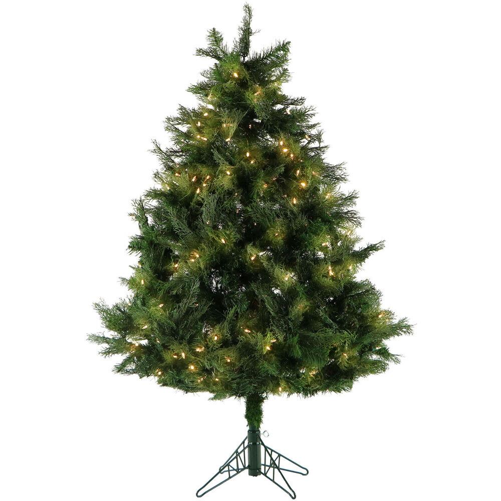 Fraser Hill 5-Ft. Northern Cedar Teardrop Christmas Tree with EZ Connect Warm White LED Lighting