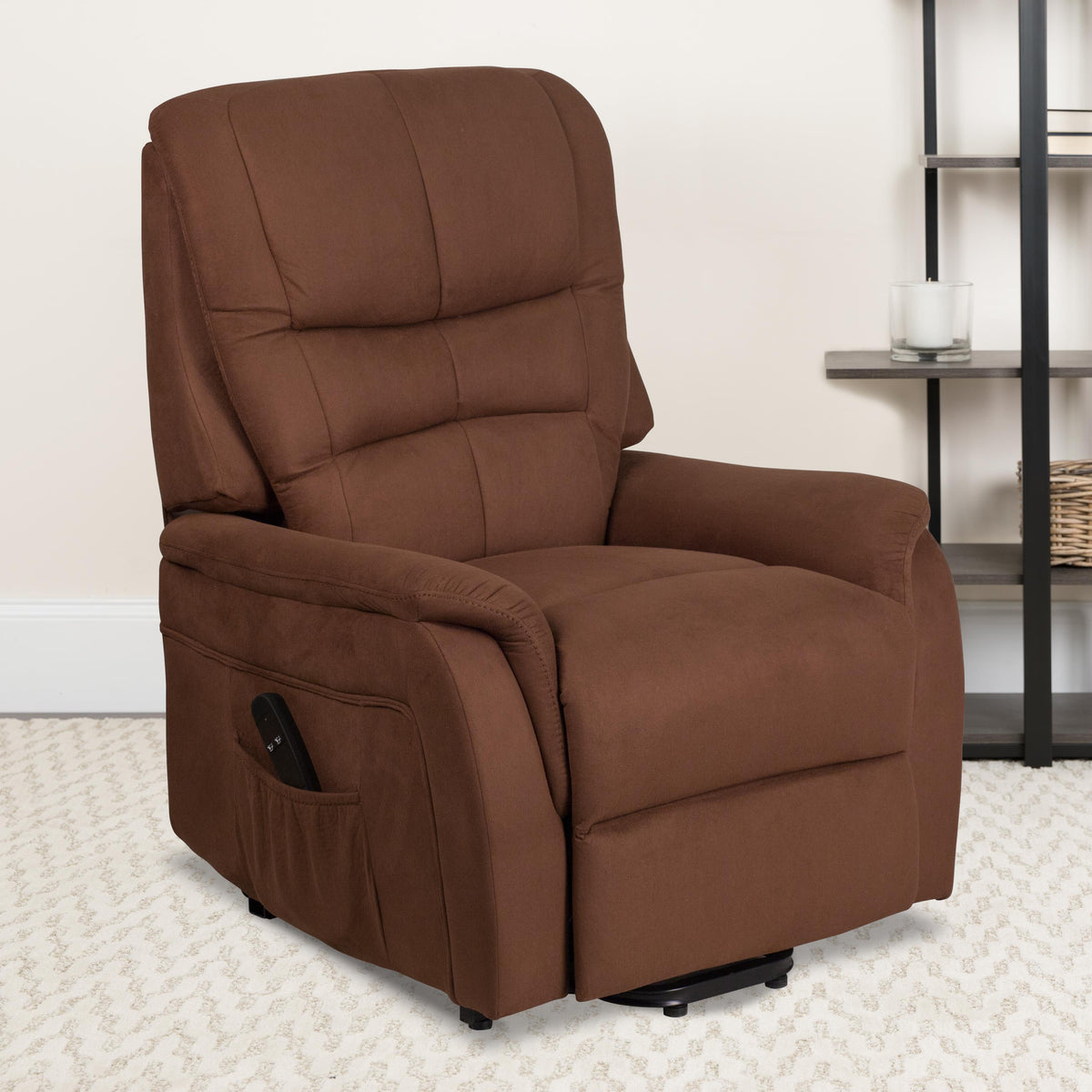 Flash Furniture Black LeatherSoft Remote Powered Lift Recliner
