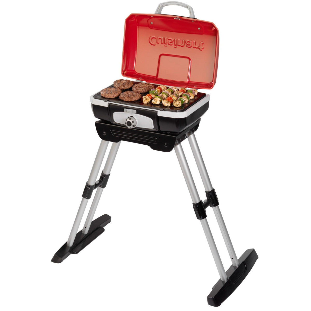 Cuisinart Outdoors Petit Gourmet Portable Gas Grill with VersaStand Red