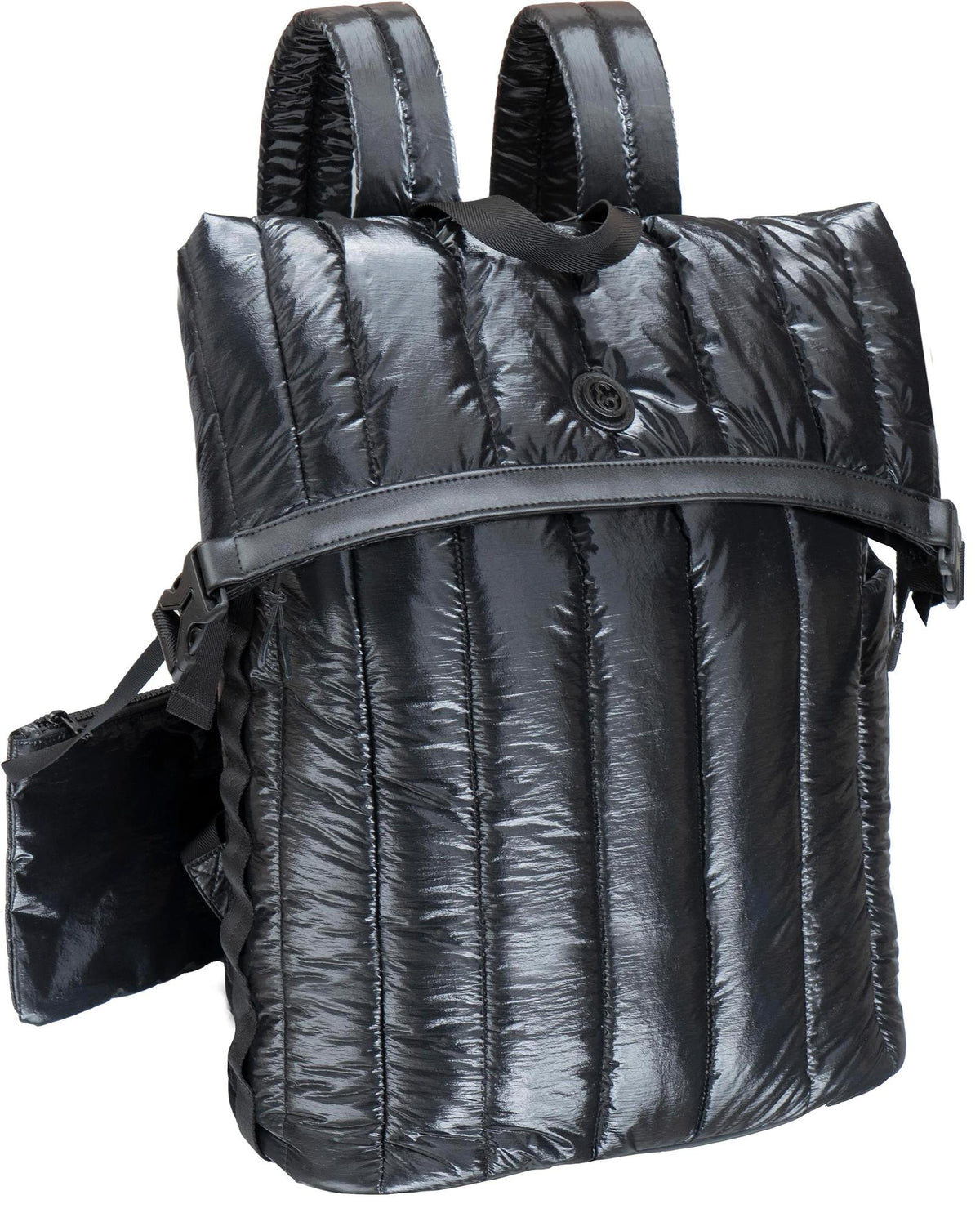 Joan & David Metallic Quilted Backpack Size 18"