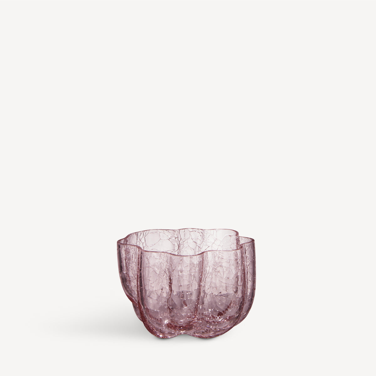Kosta Boda Crackle Votive/Bowl Pink