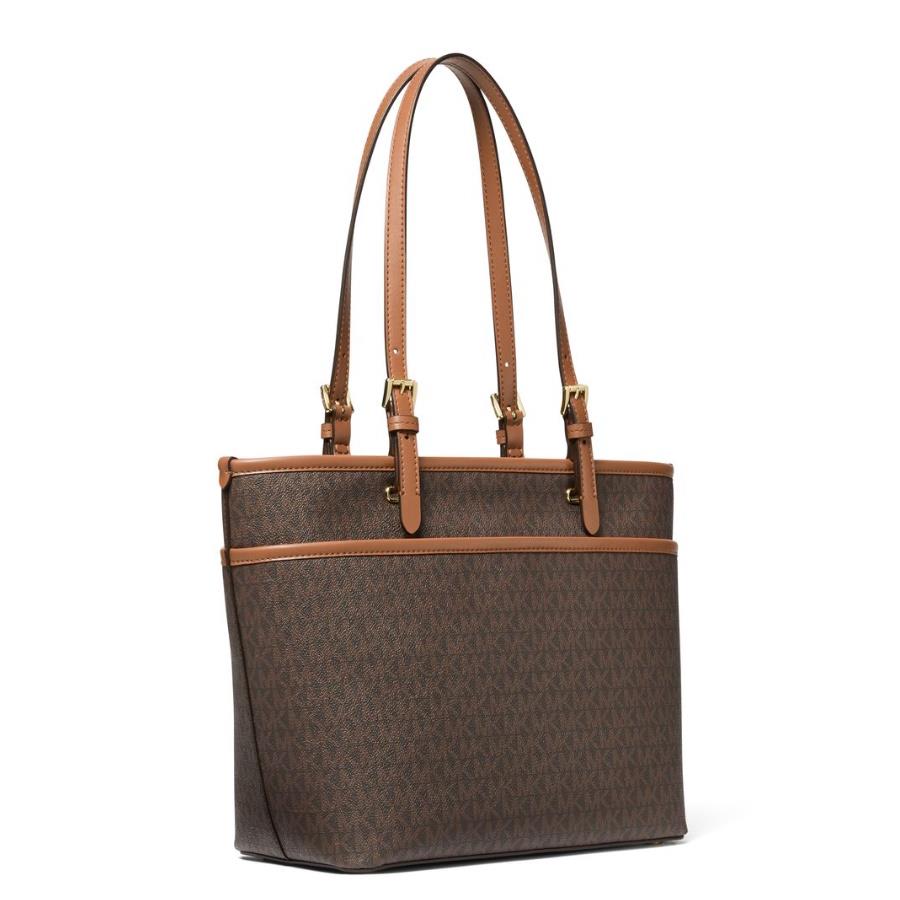 Michael Kors Winston Medium Top Zip Pocket Tote Bag - Brown/Acorn