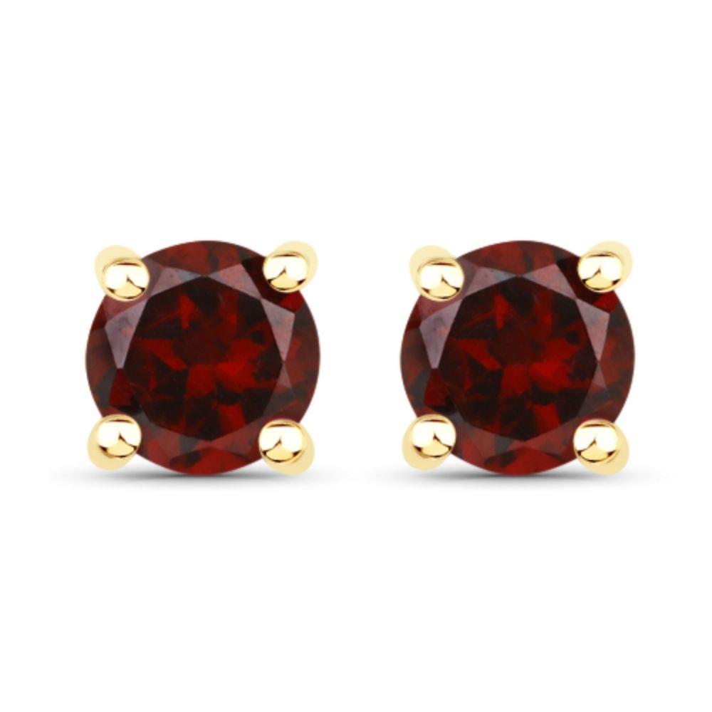 Prestige Boutique Diamonds Round Garnet Earrings Size 3 MM