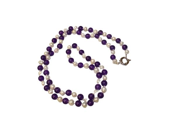 Completely Bella Latonia Cabella created Pearl and Natural Amethyst 30" Necklace