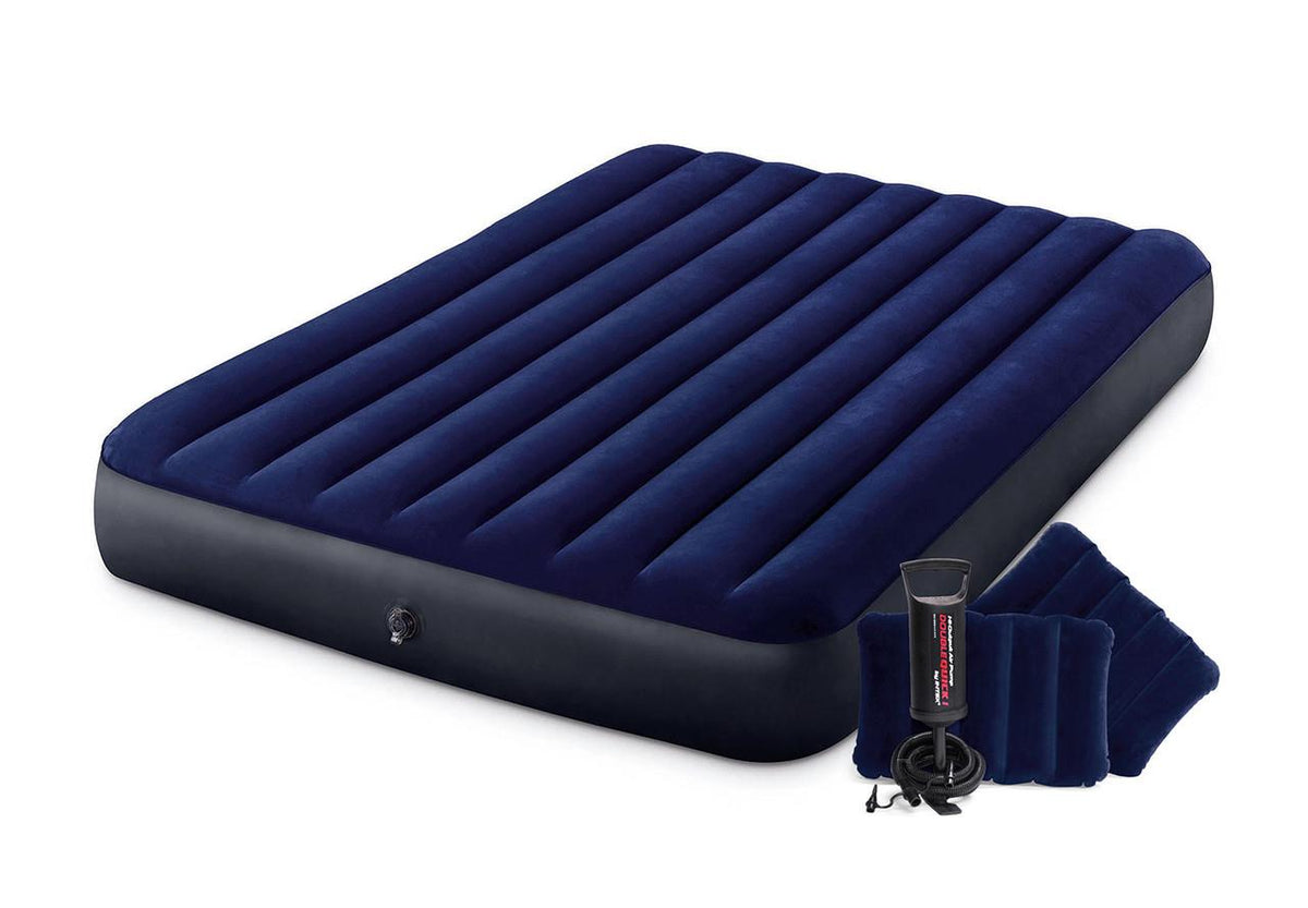 Intex Dura-Beam Standard Downy Easy Comfort Air Mattress 10in Queen w/ Hand Pump
