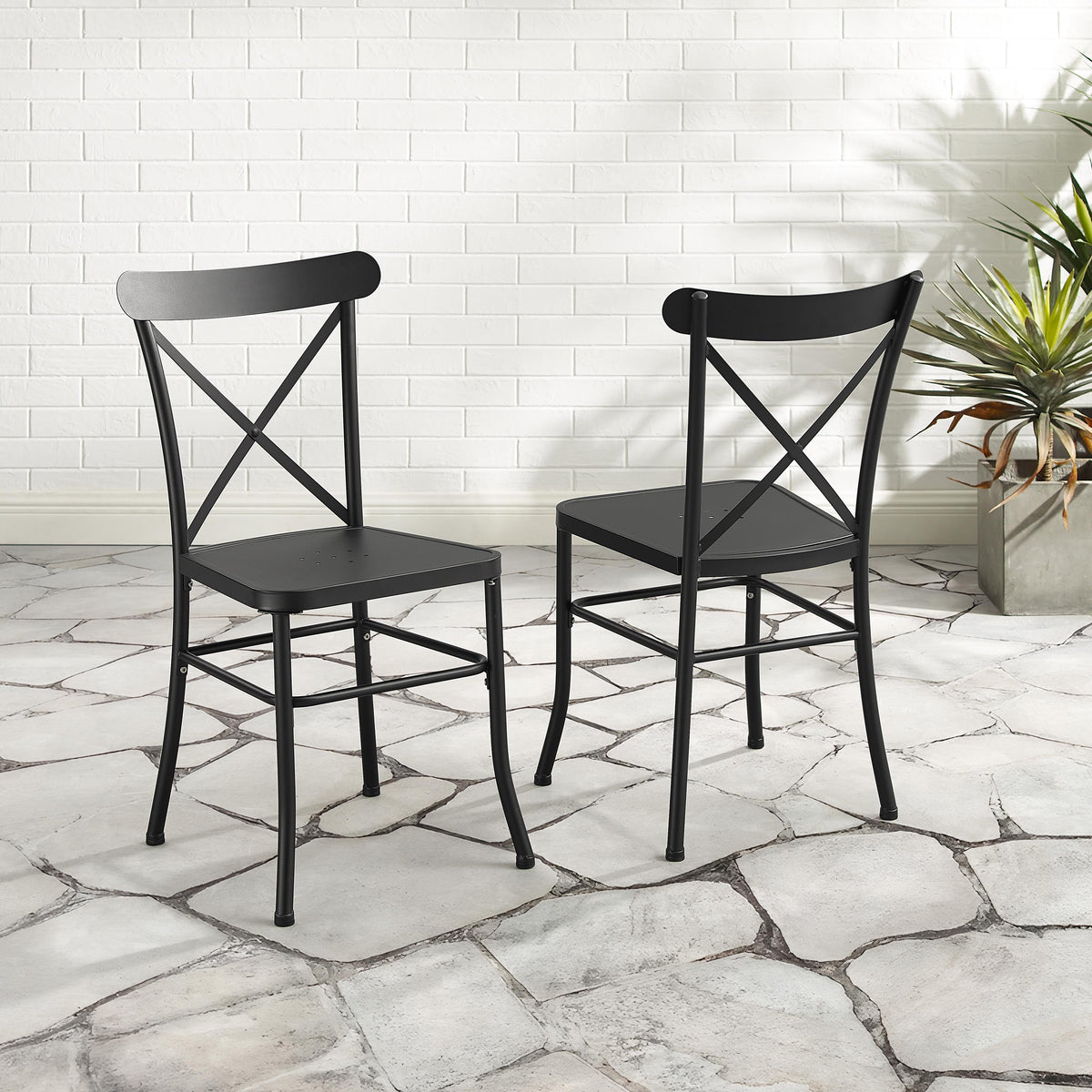 Crosley Outdoor Astrid 2Pc Indoor Outdoor Dining Chair Set