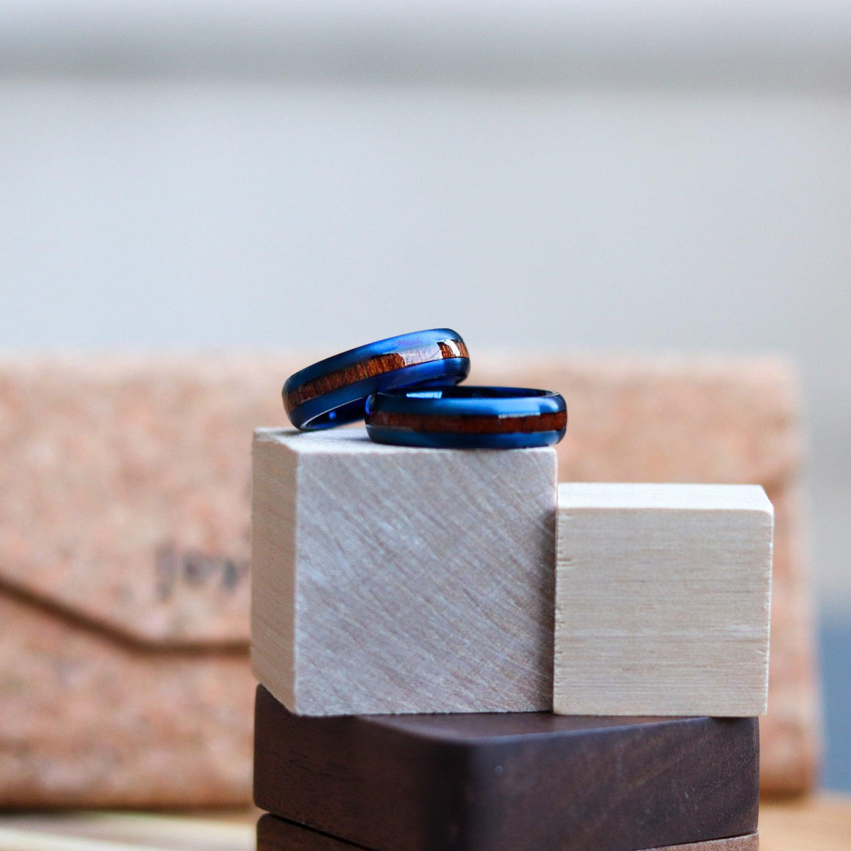 Joycoast Blue Steel - Stainless Steel & Sapele Ring Size 13