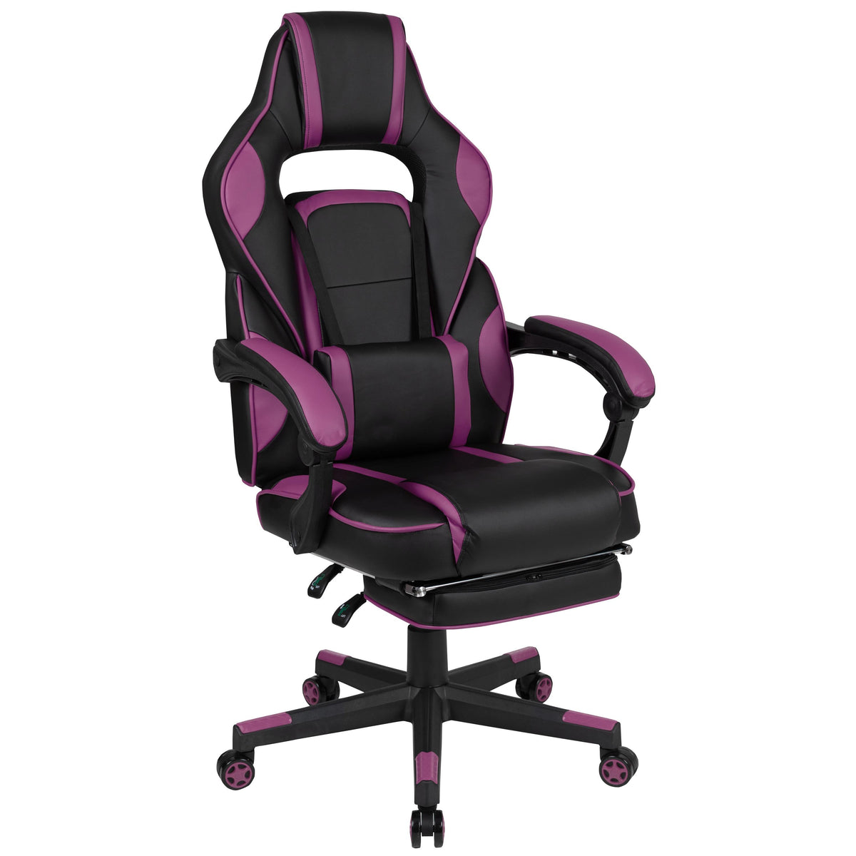 OSC Designs Black/Purple X40 Series Reclining & Massaging Gaming Chair