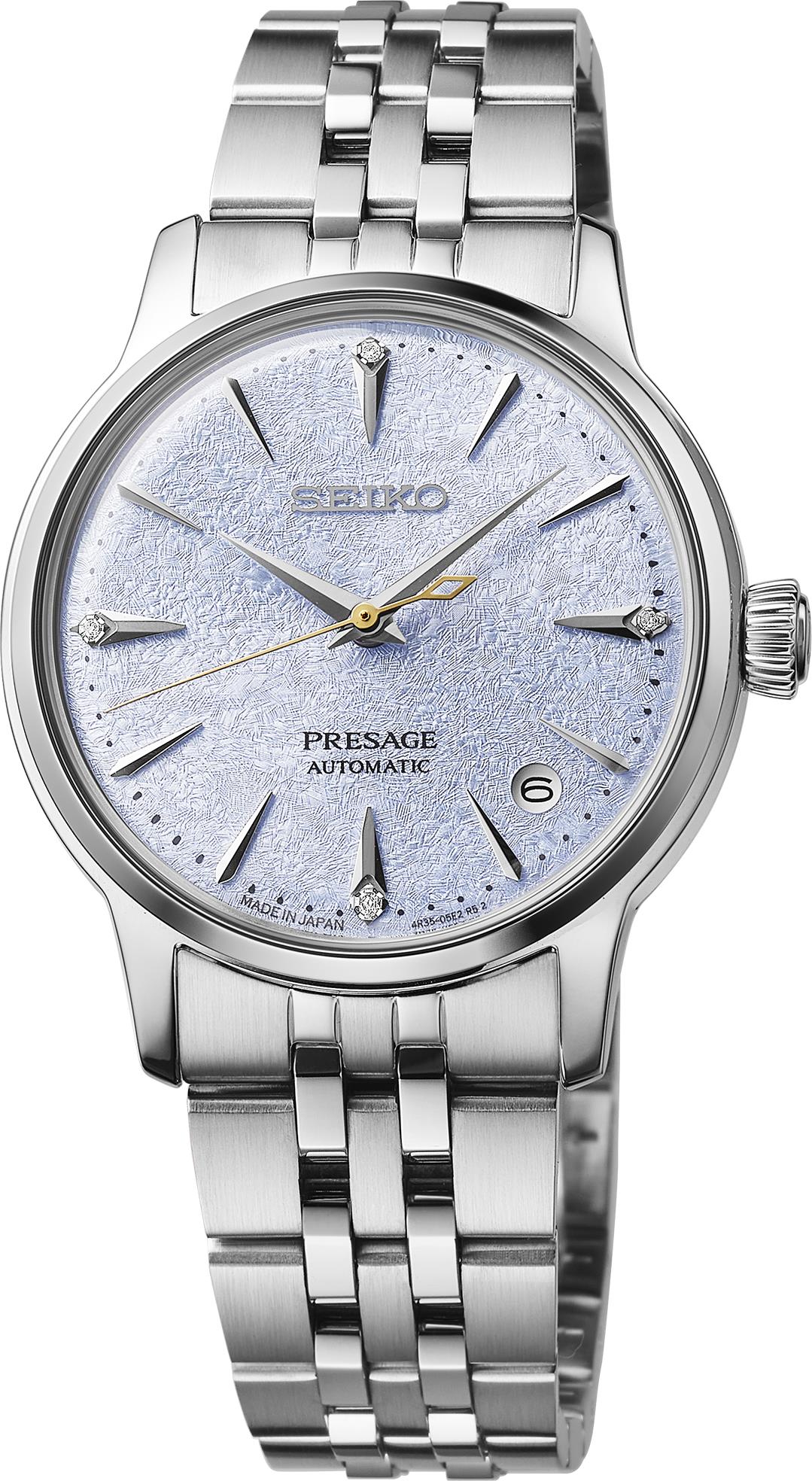 Seiko Watch Presage Cocktail Time Mid-Size SS Automatic Lt Blue Dial