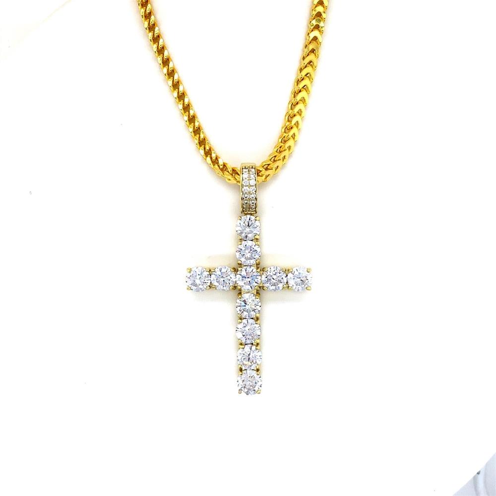 Anna Zuckerman Men's Curb Chain Cross Necklace Size 22 inch