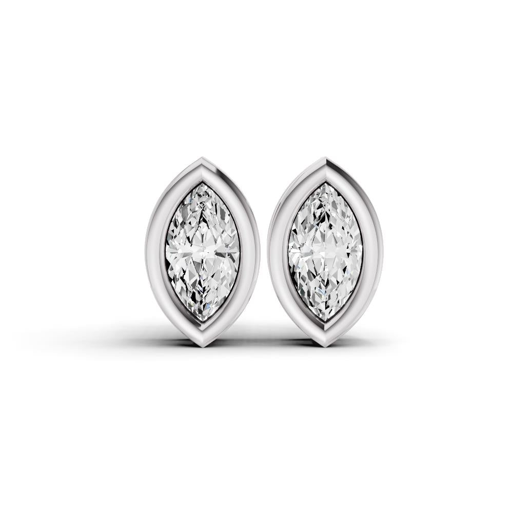 Prestige Boutique Diamonds Marquise Lab Diamond Solitaire Earrings Size 0.5 CTW