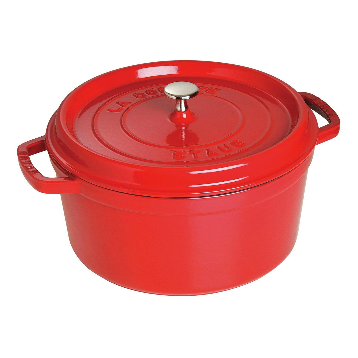 Staub 7qt Cast Iron Round Dutch Oven Cherry