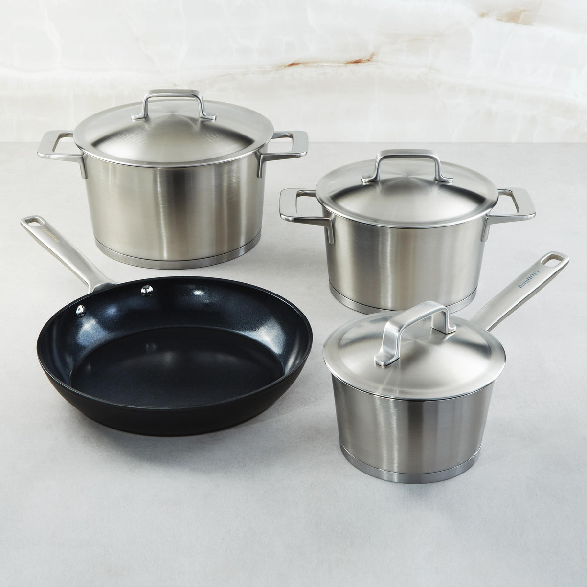 BergHOFF DiNA Meta 7pc Recycled SS Cookware Set with NS FP