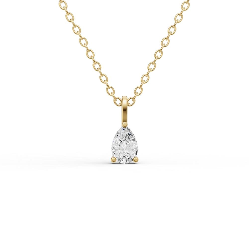 Prestige Boutique Diamonds Pear Lab Diamond Solitaire Pendant Size 0.5 CTW