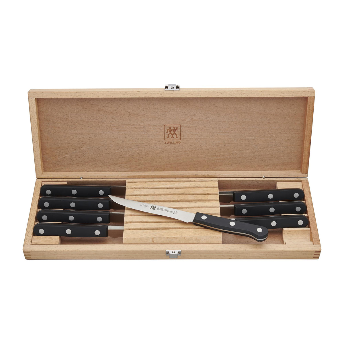 JA Henckels Twin Gourmet Classic 8-Piece Steak Knife Set with Wood Case