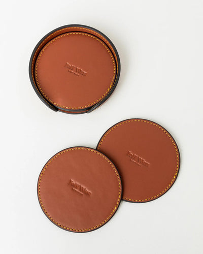 Jeff Wan Genuine Leather Coaster Set