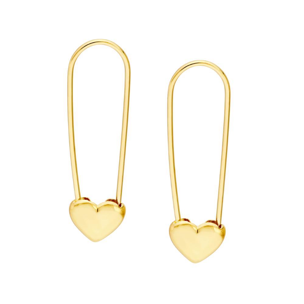 HAWLEY ST Heart Safety Pin Hoop Earrings