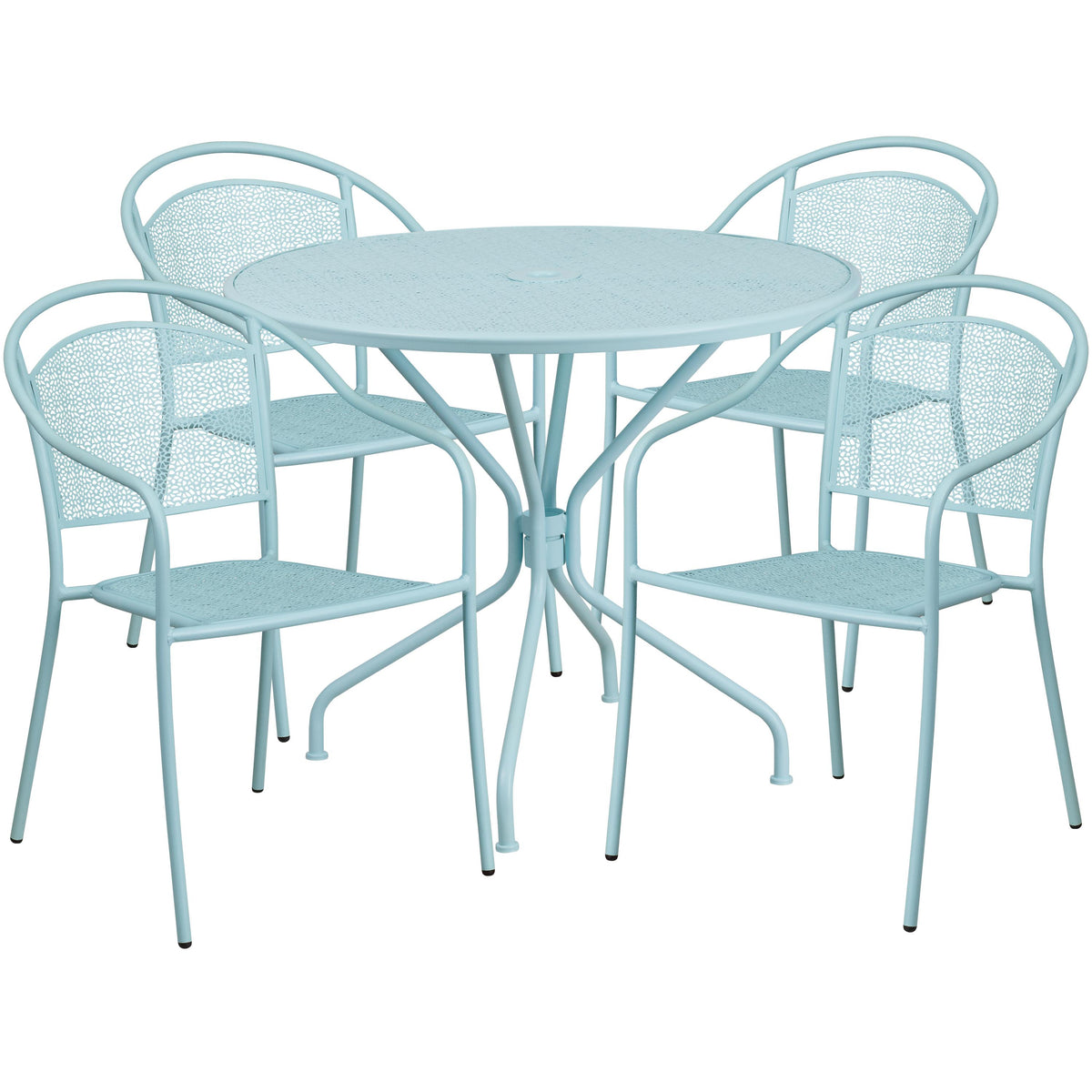 OSC Designs 5pc Round Steel Patio Set: Blue
