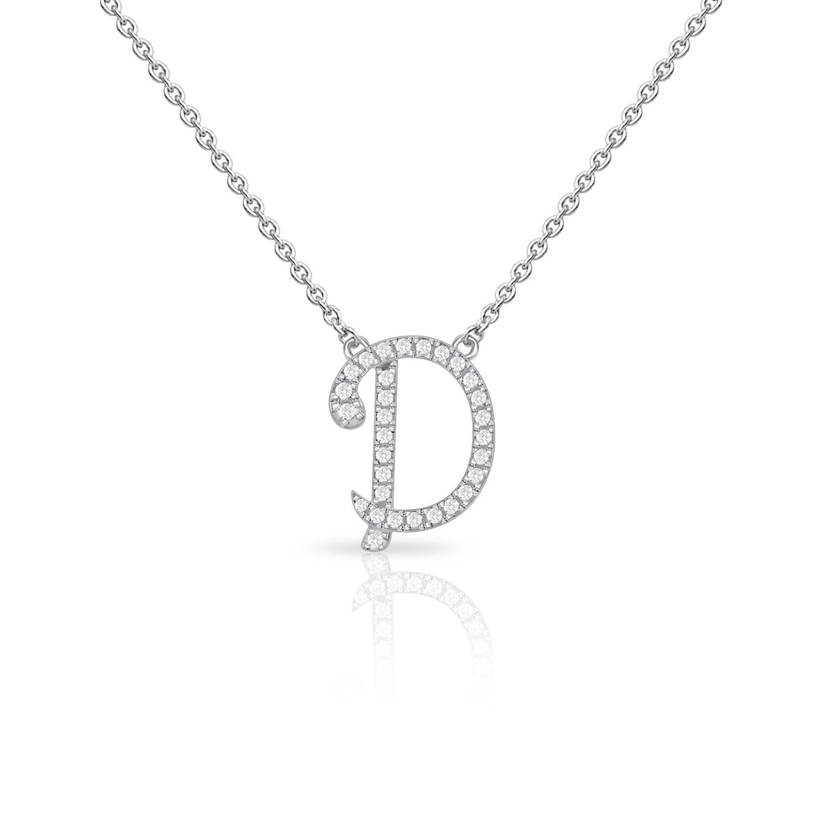 Infinity Luxe Jewelry Collection Diamond Cursive Initial W/Chain