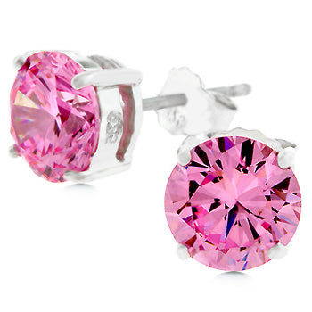 Completely Bella Pretty in Pink Stud Cubic Zirconia Earrings