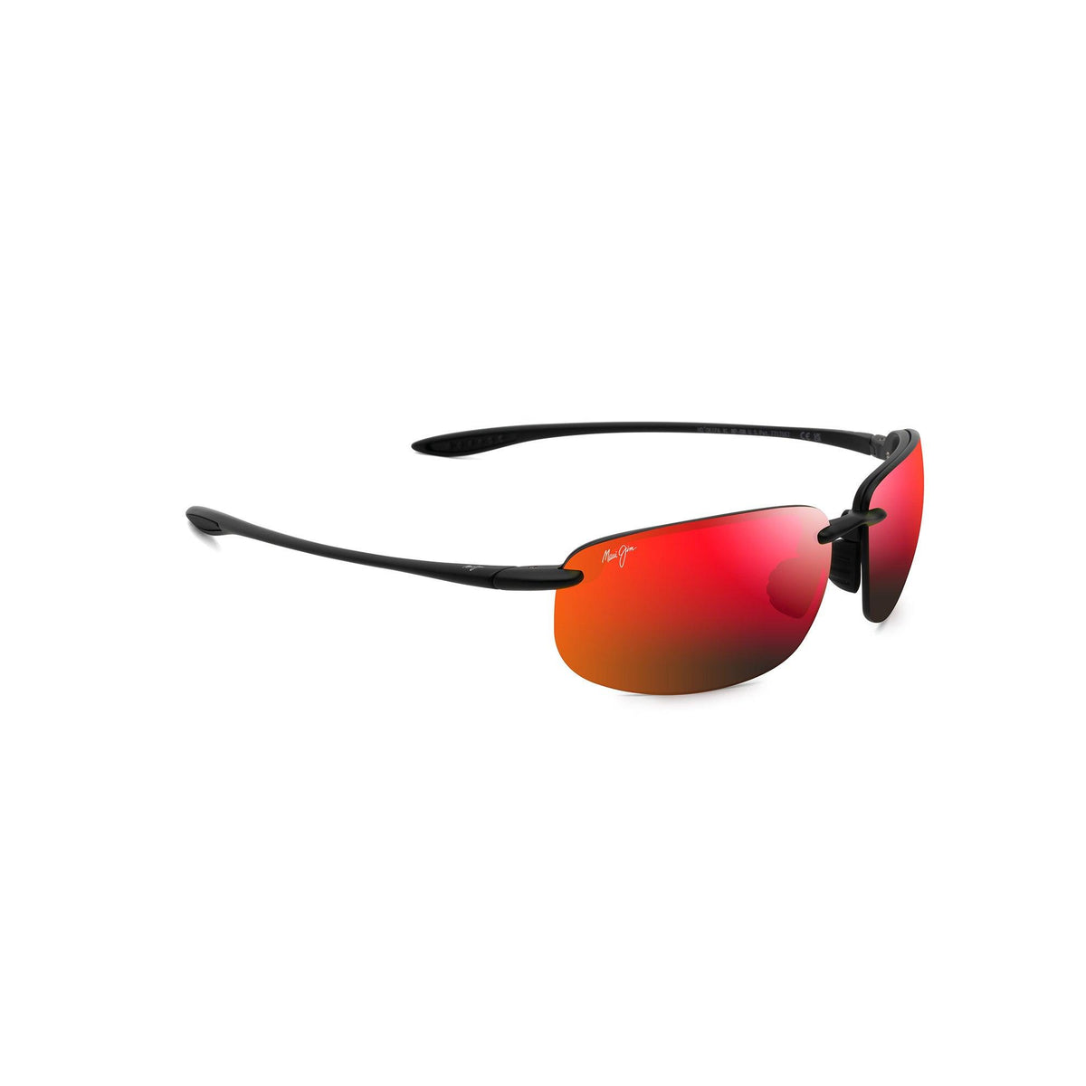 Maui Jim Ho'okipa XL Polarized Sunglasses Matte Black Frame Hawaii Lava Lens