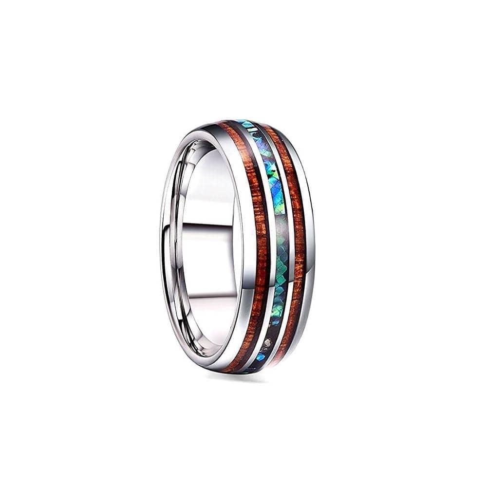 Joycoast Argo - Stainless Steel & Koa Ring Size 11