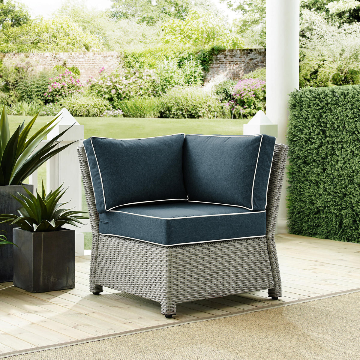 Crosley Outdoor Bradenton Wicker Corner Outdoor Sectional Chair