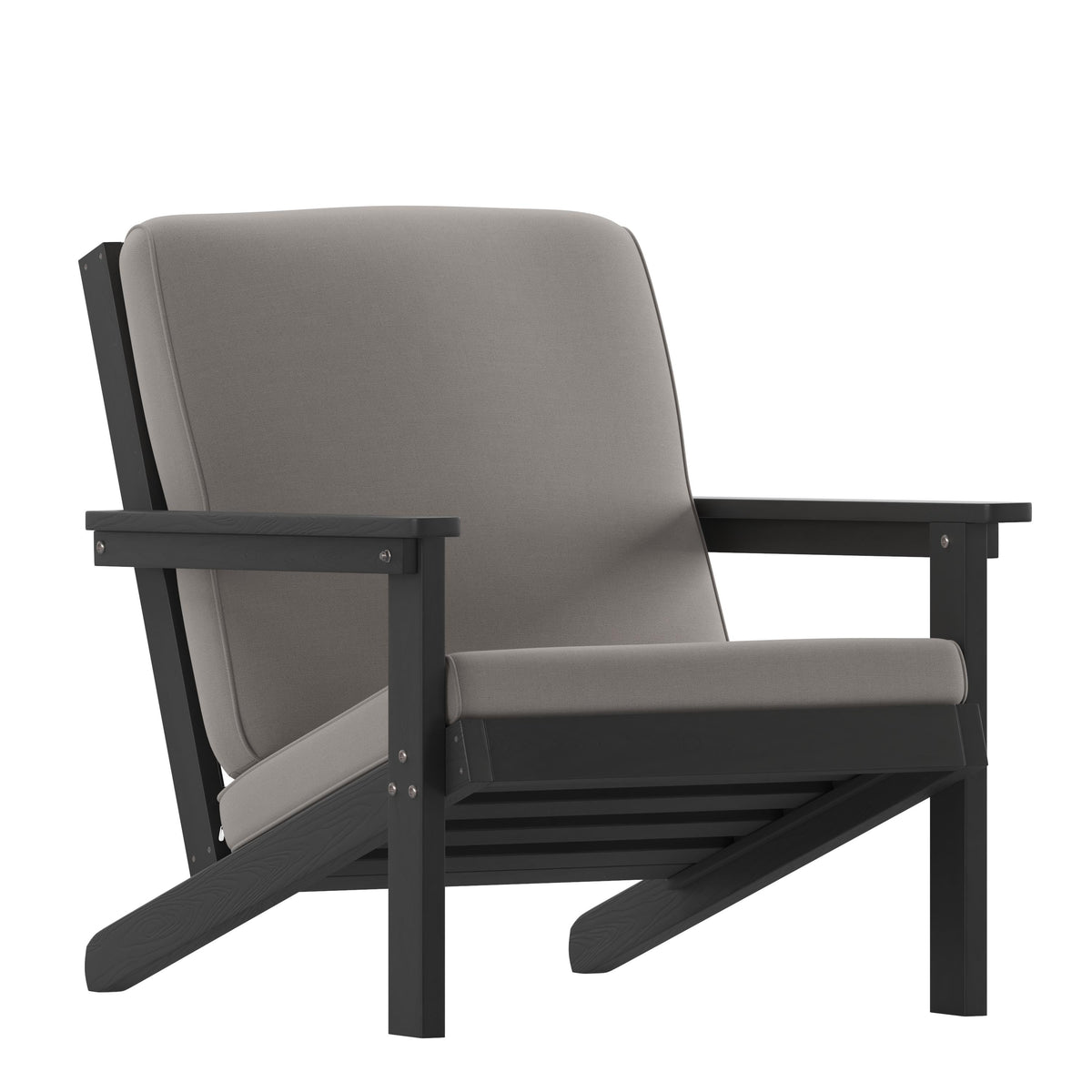 Flash Furniture All-Weather Poly Resin Adirondack Style Chair & Cushions - Gray/Gray