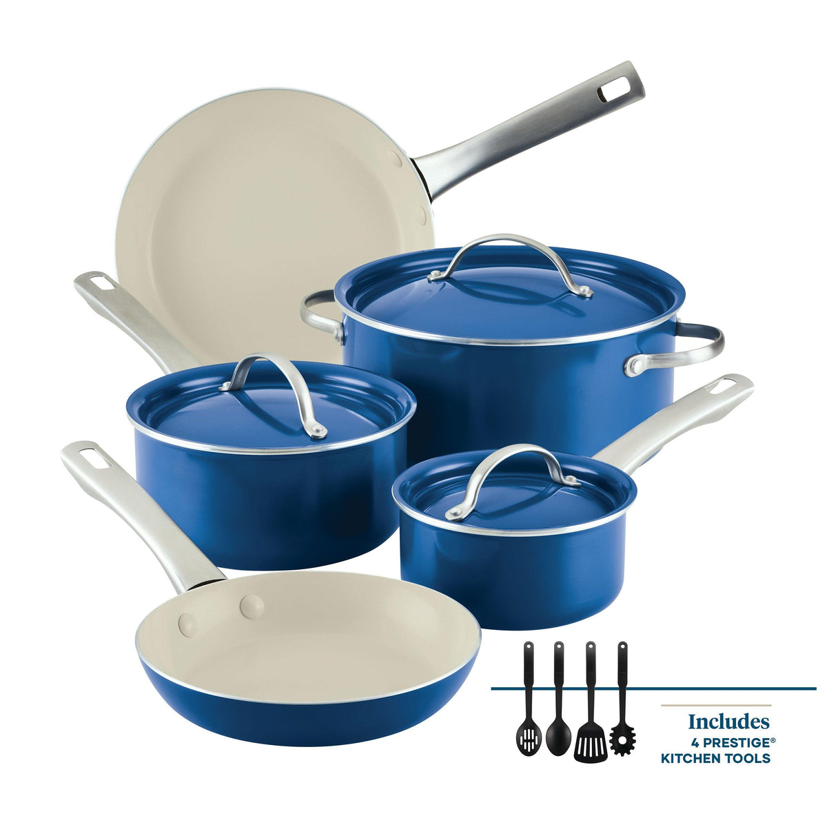 Farberware 12pc Vibrance Ceramic Nonstick Cookware Set Blue