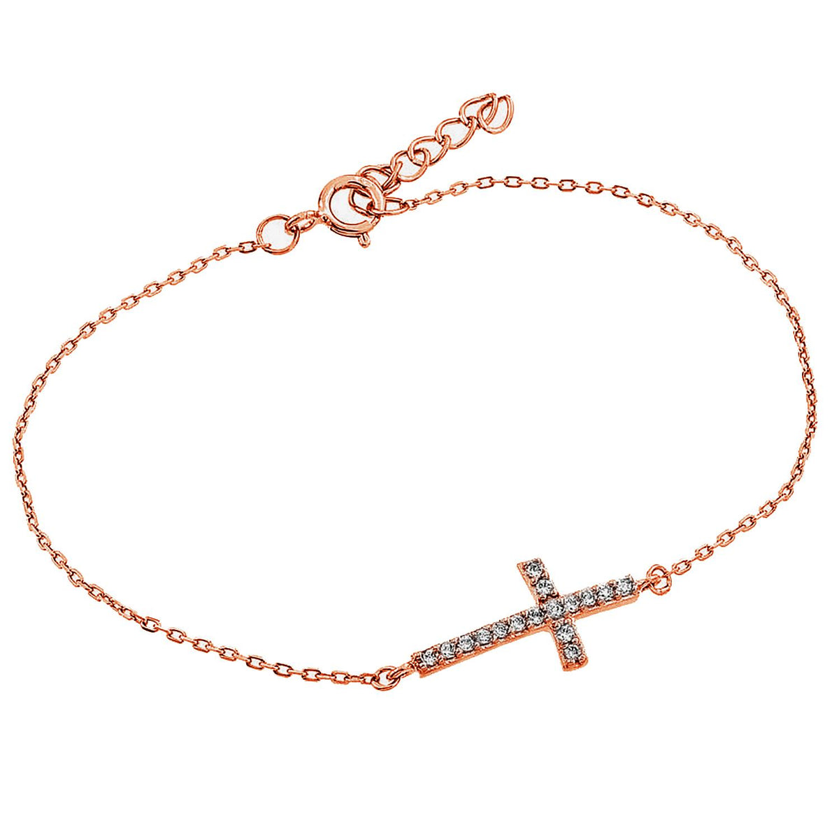 Infinity Luxe Jewelry Collection Sideways Cross CZ Bracelet