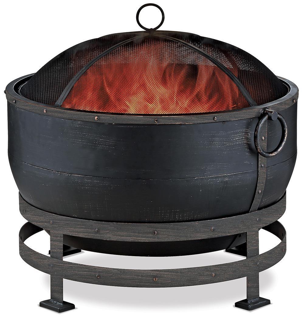 Mr. Bar-B-Q Endless Summer - Oil Rubbed Bronze Wood Burning Outdoor Fire Pit w/Kettle Design