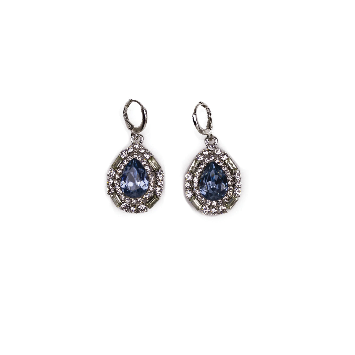 Completely Bella Art Deco Drop Earrings in Deep Blue