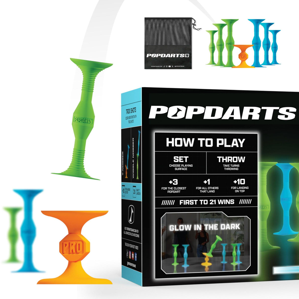 Pro Pack Popdarts Set Blue & Green GLOW